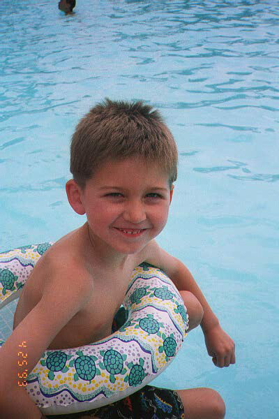 Dakota swimming at Disney in Florida, 1999